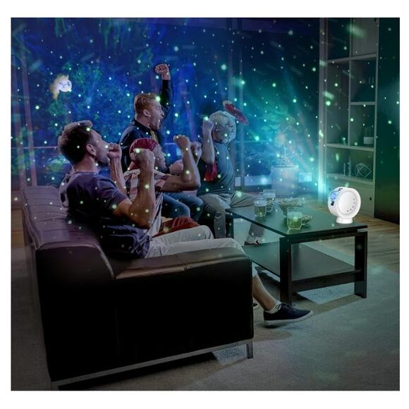LED Star Projector Light, Galaxy Moon Nebula Night Lamp w/ Base, Remote Control - Picture 5 of 7